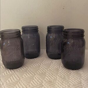 Set of 4  Purple Ball Mason Jars 100 years American heritage collection lot